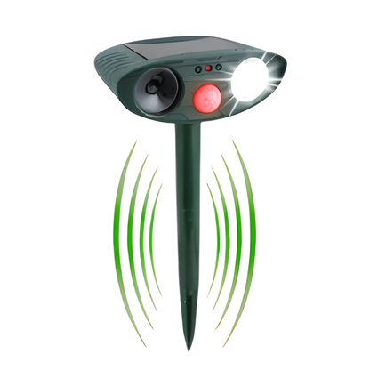 Solar Animal Deterrent Device for Yards Lawns Gardens with Motion Sensor Infrared Detection Waterproof Outdoor Pest Control for Squirrels Ra