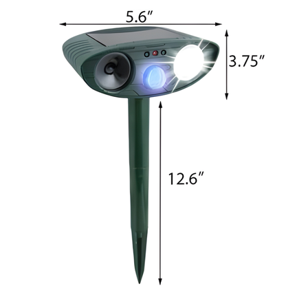 Solar Animal Deterrent Device for Yards Lawns Gardens with Motion Sensor Infrared Detection Waterproof Outdoor Pest Control for Squirrels Ra