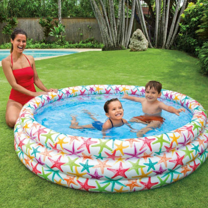 Ortekor Sunny Splash | Inflatable Kids Pool with Colorful Starfish Design | Spacious Fun for Summer Adventures