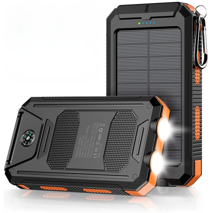 EcoCharge | 20000mAh Solar-Powered Battery Pack with LED Light | Portable Power Solution for Outdoor Adventures