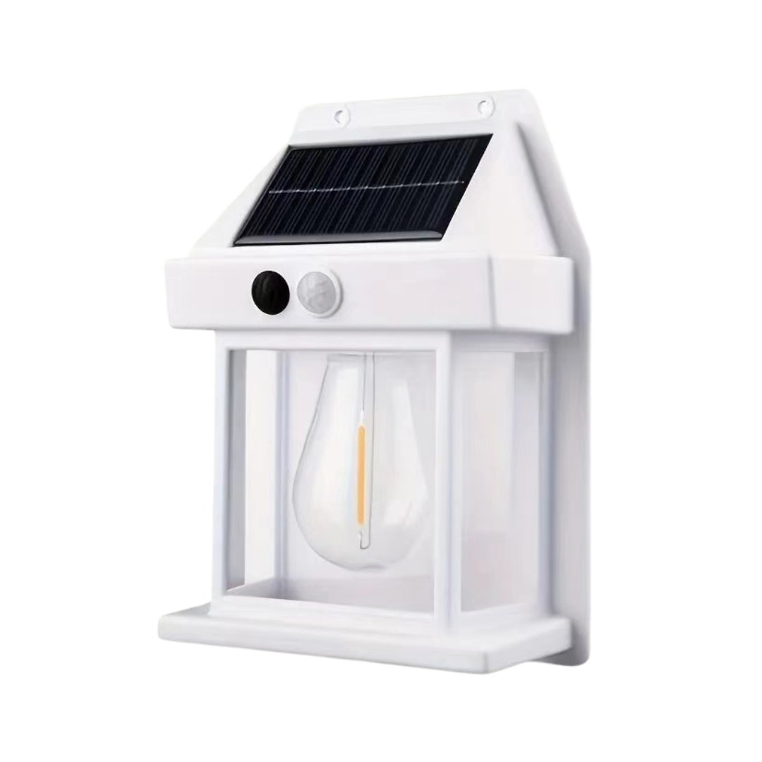 Solar Motion Sensor Wall Light for Outdoor Garden & Patio - Wireless LED Lantern with Auto-On Dusk to Dawn Sensor