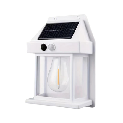 Solar Motion Sensor Wall Light for Outdoor Garden & Patio - Wireless LED Lantern with Auto-On Dusk to Dawn Sensor
