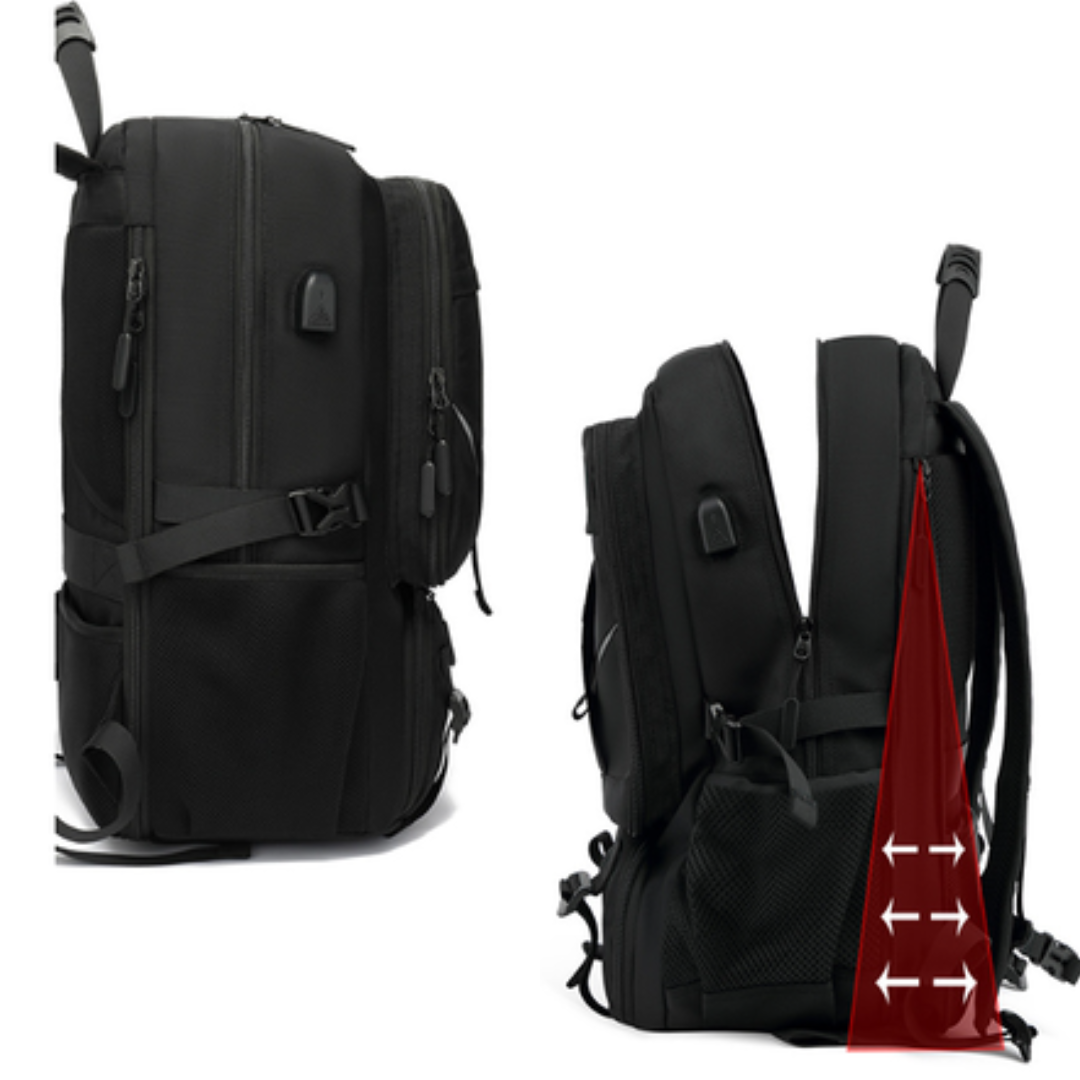 TrekX Expand | Sac à dos de voyage 60 L avec tissu déperlant | Conception ergonomique pour un confort optimal