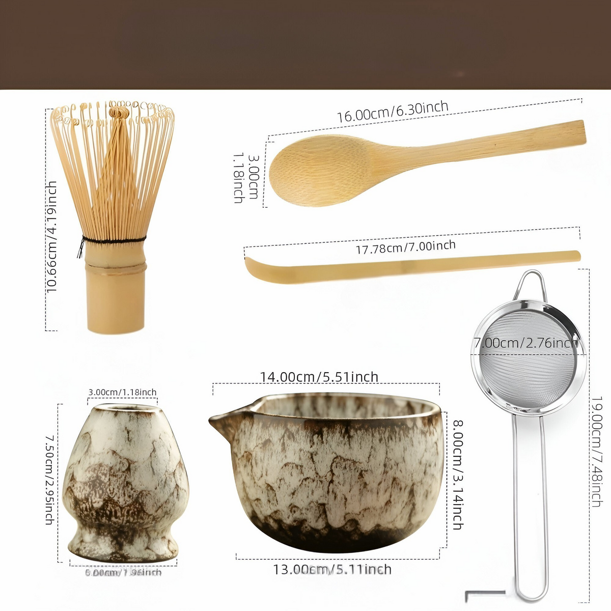 Matchira – Set de préparation traditionnel pour thé matcha (6 pièces)