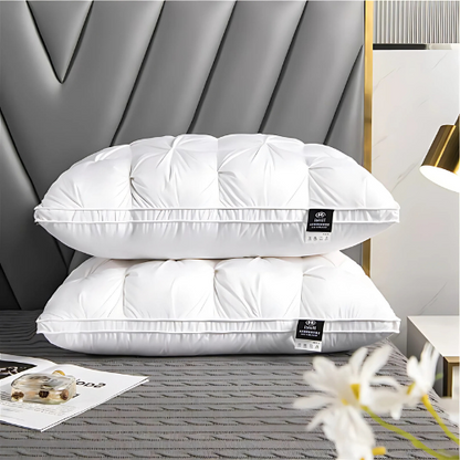 Premium Down Pillow Medium-Firm Support Hypoallergenic Sleep Pillow for Side & Back Sleepers Breathable Cotton Cover Neck Pain Relief