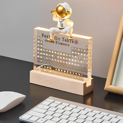 Illuminated Chemistry Display with 83 Authentic Element Specimens | Educational Desk Decor Acrylic Periodic Table Light for Science Lovers