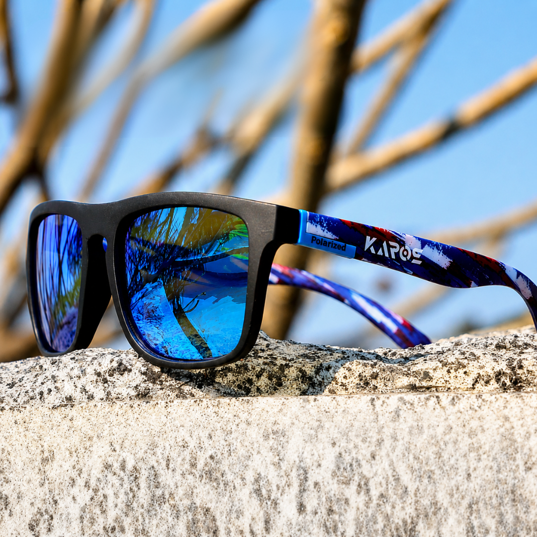 Polarized Riding Sunglasses with Blue Light Filter & UV400 Protection for Motorcycle & City Driving