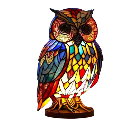 LED Owl Statue with Crystal Accent Light – Battery or USB Powered Animal Figurine for Indoor & Outdoor Decor