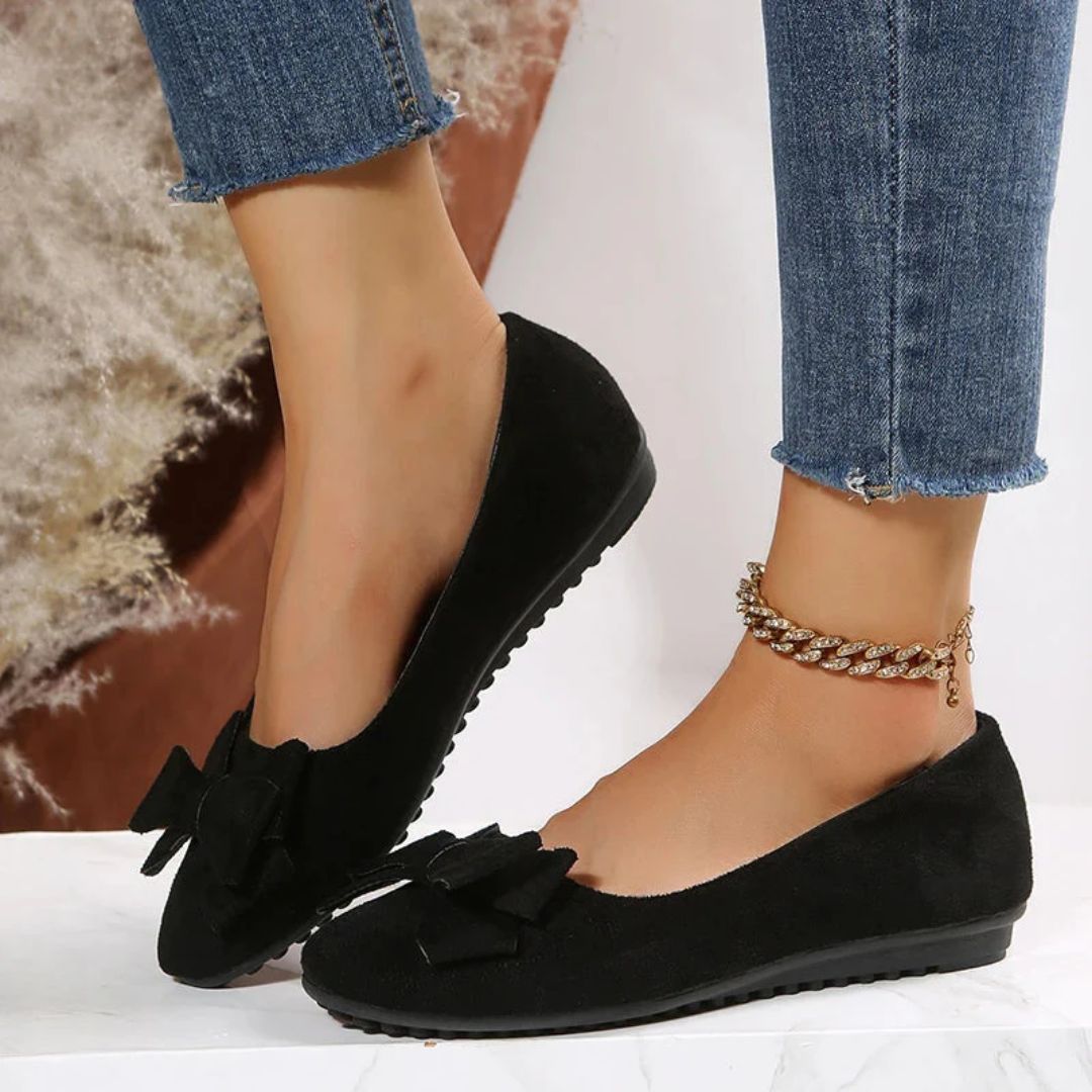 Women's Cushioned Ballet Flats with Arch Support – Lightweight Slip-On Shoes for All-Day Comfort