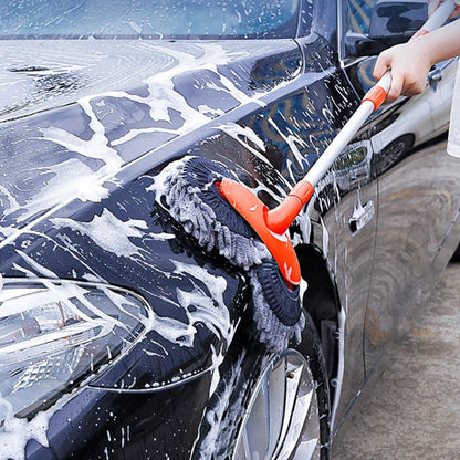Extendable Car Wash Brush with Telescopic Handle & 360° Rotating Head for Vehicles, RVs, Windows & More