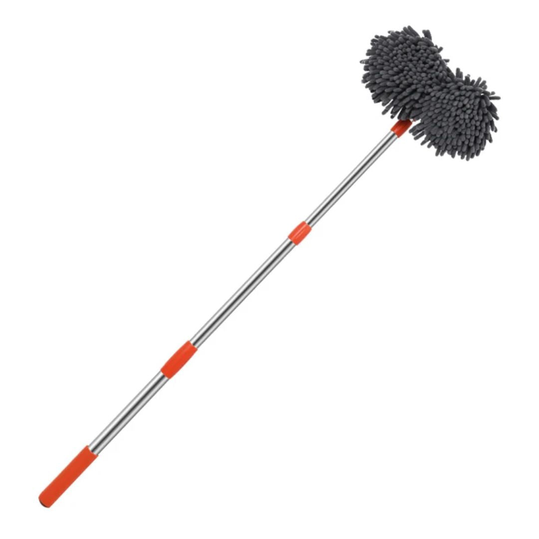 Telescoping Car Wash Brush with 360° Rotating Head & Extension Pole for Vehicles, RVs, Windows
