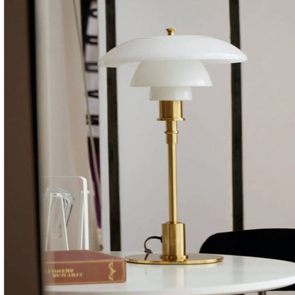 Glass Globe LED Table Lamp with Metallic Base – Modern Scandinavian Accent Lighting for Bedroom, Living Room, Office & Study