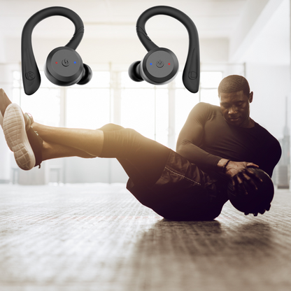 Waterproof Wireless Earbuds for Swimming & Running, 20-Hour Battery, IPX7 Sport Headphones with Bluetooth 5.0, Secure-Fit Earphones for