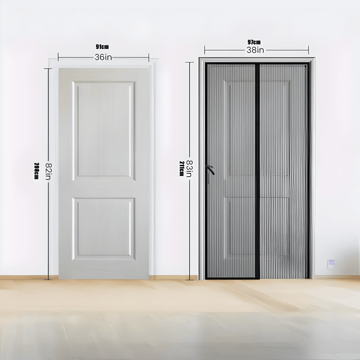 Sela Door Net Screen - Self-Closing, Pet-Friendly Mosquito Net for Doors