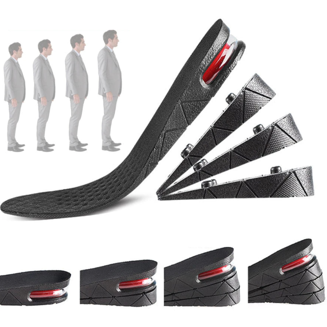 Semelles rehaussantes à hauteur réglable pour hommes – Inserts de chaussures amortissants avec design ventilé – Ajoutez de 2,5 à 9 cm