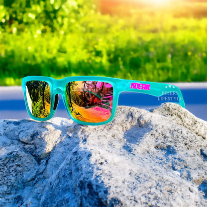 Wraparound Sport Sunglasses Polarized UV400 Shield for Men Women Motorcycle Cycling Driving Outdoor Activities Lightweight Shatterproof Lens