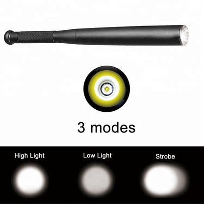 Utility Flashlight | Baseball Bat Shaped LED Flashlight with 3 Lighting Modes | Durable Aluminum Alloy for Emergency Use
