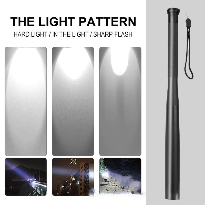 Utility Flashlight | Baseball Bat Shaped LED Flashlight with 3 Lighting Modes | Durable Aluminum Alloy for Emergency Use