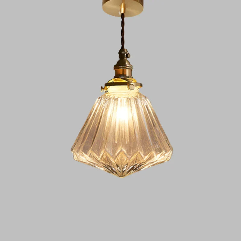 Glass Drop Pendant Light 6 in Clear Crystal Shade E27 Socket Kitchen Island Dining Table Overhead Fixture Scandinavian Minimalist Style for