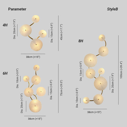 Ceramic Petal Wall Sconce Sculptural Multi-Light Fixture Hardwire Installation for Bedroom Living Room Hallway Modern Artistic Decor
