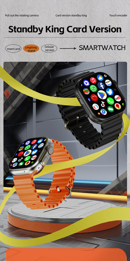 Montre connectée | Écran tactile 4G LTE avec caméra rotative et longue autonomie | Tracker de fitness polyvalent pour les activités quotidiennes