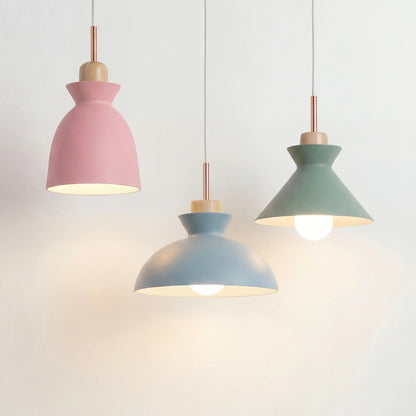Wooden Hanging Light Fixture 11 inch E27 Socket Modern Nordic Ceiling Lamp for Bedroom Living Room Dining Area Kitchen Island Entryway Hallw