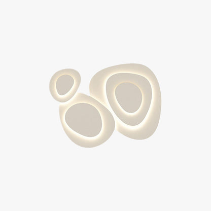 Plafonnier LED trois anneaux en métal blanc, 43 po de largeur, intensité réglable, pour chambre, salon, salle à manger, style moderne à profil bas