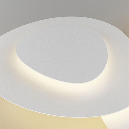 Plafonnier LED trois anneaux en métal blanc, 43 po de largeur, intensité réglable, pour chambre, salon, salle à manger, style moderne à profil bas