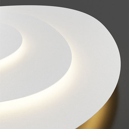Plafonnier LED trois anneaux en métal blanc, 43 po de largeur, intensité réglable, pour chambre, salon, salle à manger, style moderne à profil bas