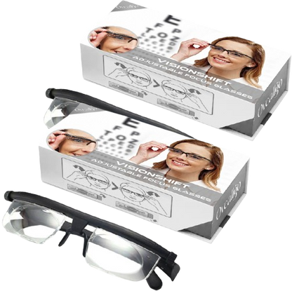 Adjustable Focus Reading Glasses with Dial Control for Near and Distance Vision, Variable Strength Eyewear for Men and Women
