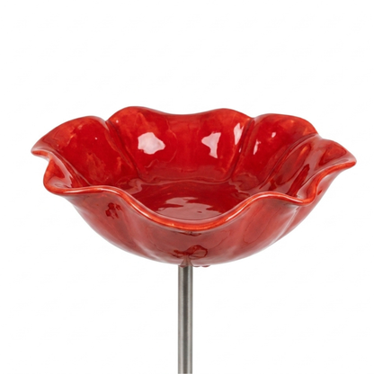 Flower-Shaped Bird Bath & Bee Watering Station Garden Stake for Backyard Wildlife, Pollinators, Hummingbirds