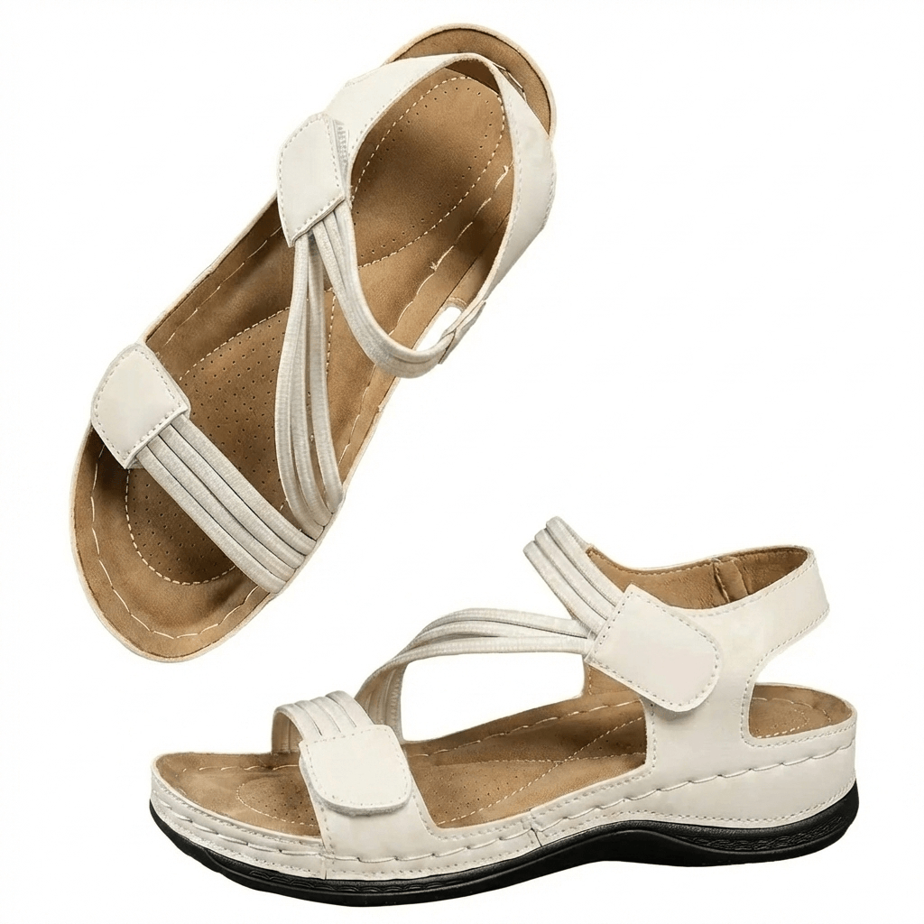 Women's Cushioned Wedge Sandals – Open-Toe Slip-On with Shock-Absorbing Sole for All-Day Comfort & Pain Relief – Casual Summer Footwear
