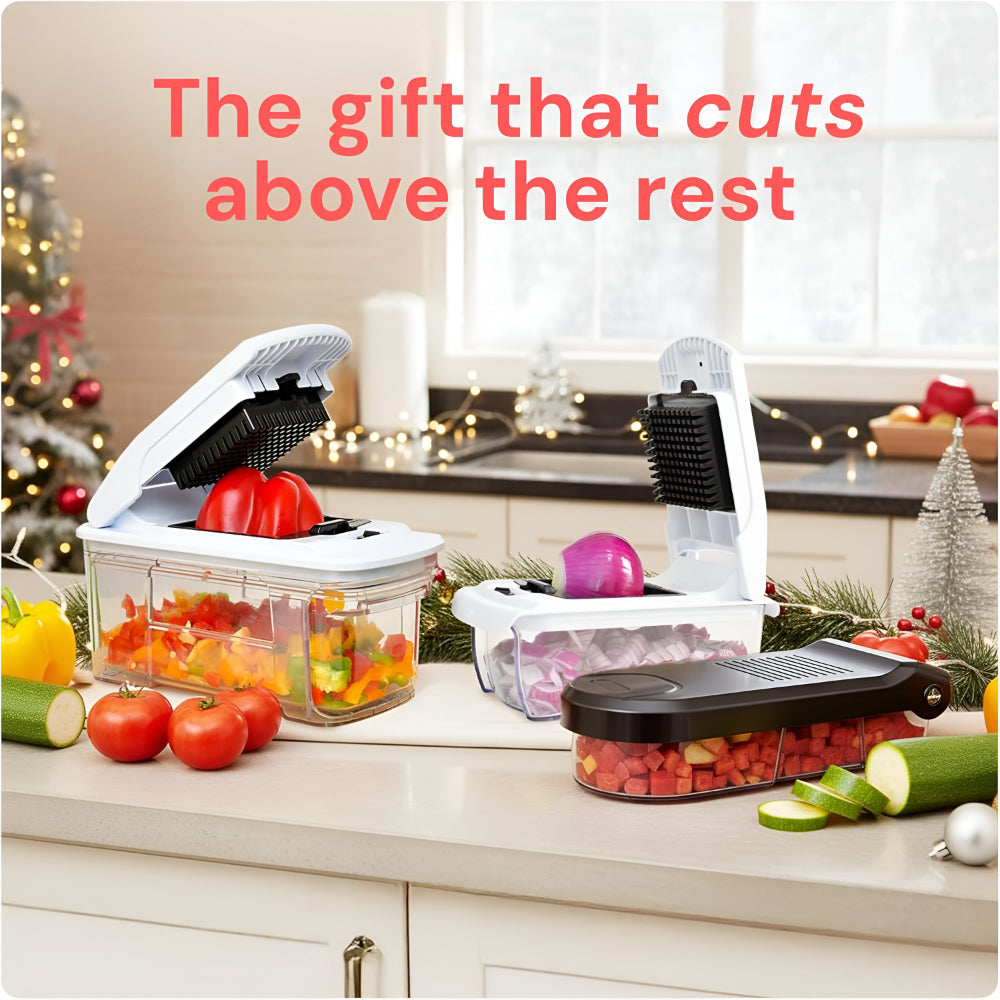 Versatile Kitchen Cutter | Manual Vegetable Chopper Set with 7 Blades | Efficient Food Prep Tool for Quick Meal Preparation