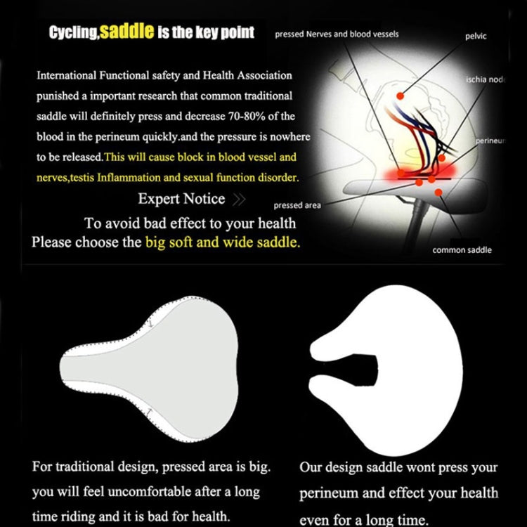 Comfortable Ergonomic Bicycle Seat Without Nose for Better Riding