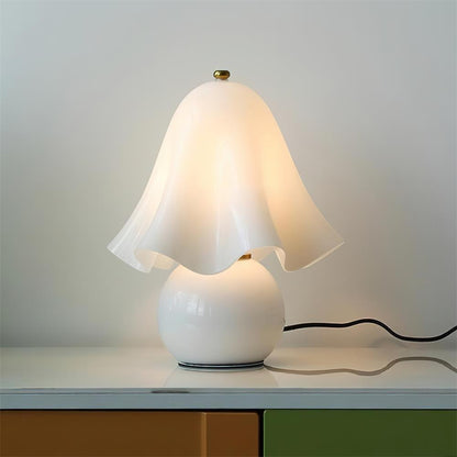 Artisan Glass Desk Lamp 12.6 Inches Tall With Sculpted Shade For Bedroom Office Nightstand Ambient Glow Multicolor Choices Contemporary Styl