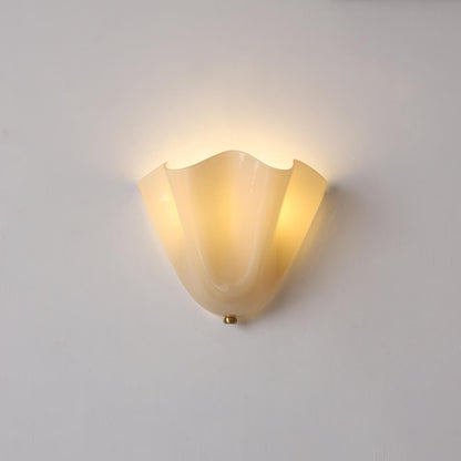 Dual-Socket Sconce Light with Textured Glass Shade in Warm Tones for Entryways & Powder Rooms