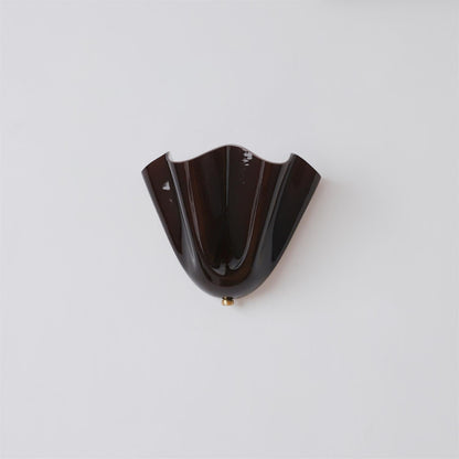 Hand-Blown Glass Wall Sconce 11 in Wide Petal Shade Lighting Fixture Bedroom Hallway Ambient Light E26 Base 110-120V Dual Bulb Decorative Mo