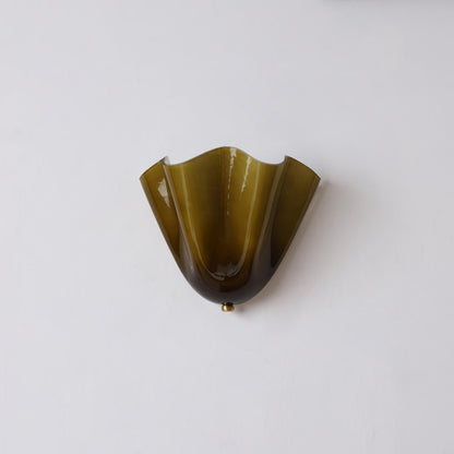 Dual-Socket Sconce Light with Textured Glass Shade in Warm Tones for Entryways & Powder Rooms