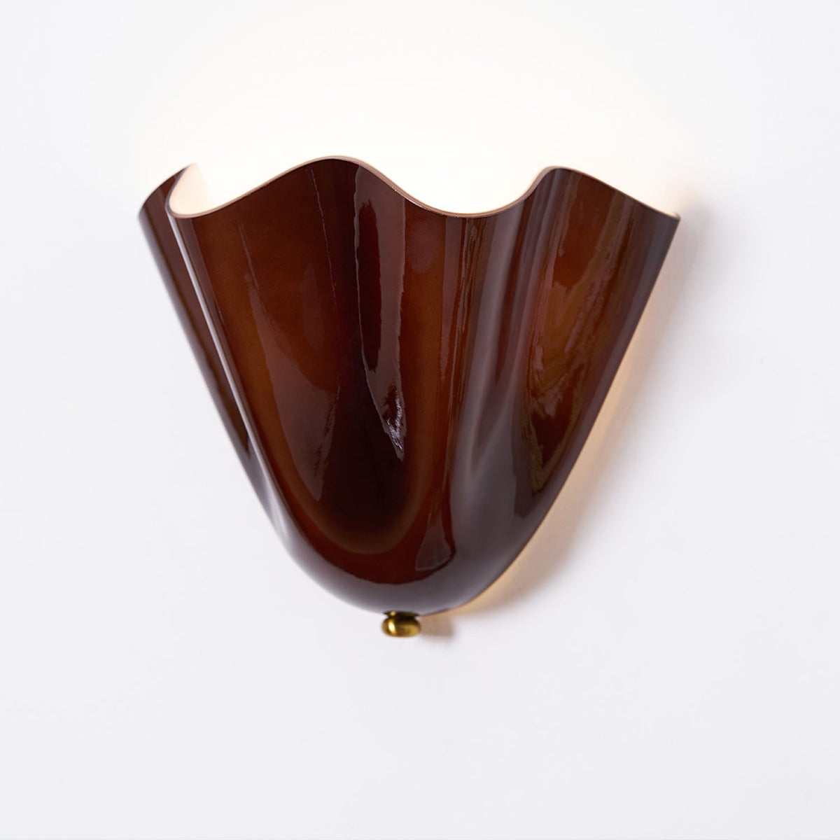 Hand-Blown Glass Wall Sconce 11 in Wide Petal Shade Lighting Fixture Bedroom Hallway Ambient Light E26 Base 110-120V Dual Bulb Decorative Mo