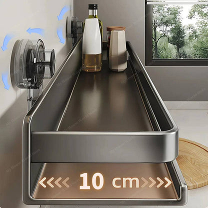 Vera | Wall Spice Rack Organizer with Suction Cups & Adjustable Design | Space-Saving Solution for Easy Kitchen Access