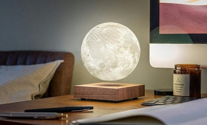 Magnetic Levitation Moon Lamp Night Light Bedroom Table Desk LED Floating Sphere Modern Home Decor Ambient Lighting for Kids Room Office