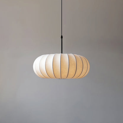 Fabric Drum Shade Hanging Lamp 20-Inch Diameter Height-Adjustable Drop Light for Dining Table Kitchen Counter Island White Black Finish Mode