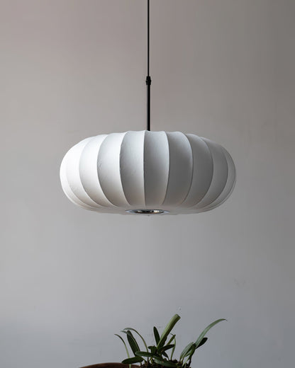 Fabric Drum Shade Hanging Lamp 20-Inch Diameter Height-Adjustable Drop Light for Dining Table Kitchen Counter Island White Black Finish Mode