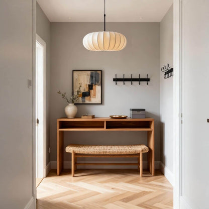 Suspension en soie à forme organique pour salles à manger et salons – Compatible LED à intensité variable, disponible en tailles 12, 16 ou 20 pouces