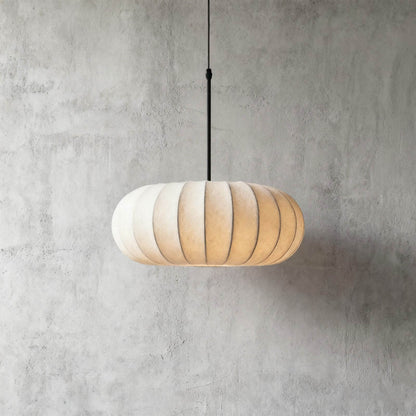 Suspension en soie à forme organique pour salles à manger et salons – Compatible LED à intensité variable, disponible en tailles 12, 16 ou 20 pouces