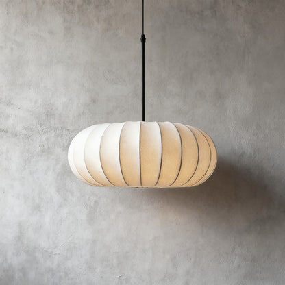Suspension en soie à forme organique pour salles à manger et salons – Compatible LED à intensité variable, disponible en tailles 12, 16 ou 20 pouces