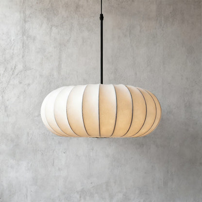 Suspension en soie à forme organique pour salles à manger et salons – Compatible LED à intensité variable, disponible en tailles 12, 16 ou 20 pouces