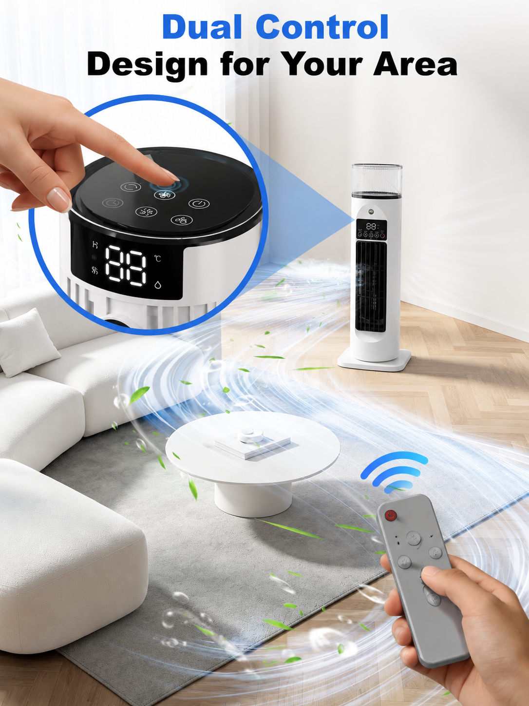 Versatile 4-in-1 Room Cooler with Remote Control & Timer for Personalized Comfort