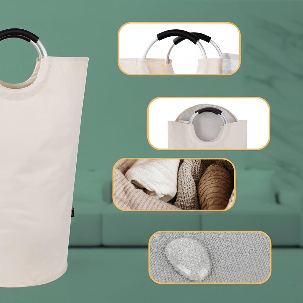 Versatile Foldable Laundry Hamper | Waterproof Fabric with 90L Capacity | Space-Saving Design for Organized Laundry