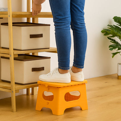 Versatile Folding Step Stool | Lightweight Plastic Design with Portable Handle for Easy Reach